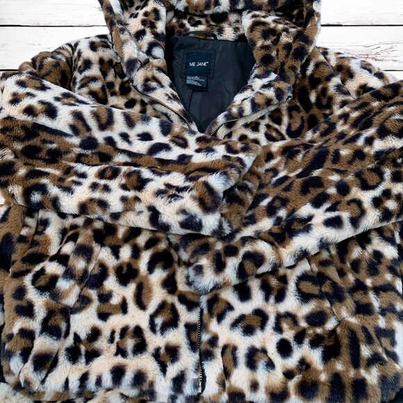 Me Jane Jacket Woman's Coat Faux Fur Zip Up Hood Size XL - Picture 3 of 12